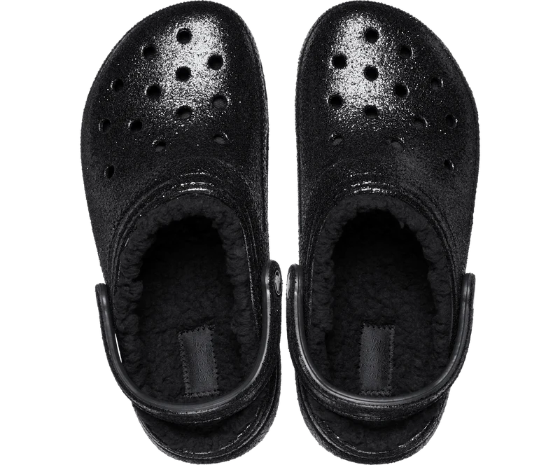Crocs Unisex Classic Glitter Lined Clog - Schwarz