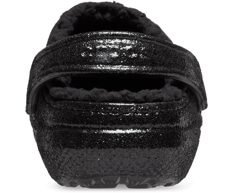 Crocs Unisex Classic Glitter Lined Clog - Schwarz