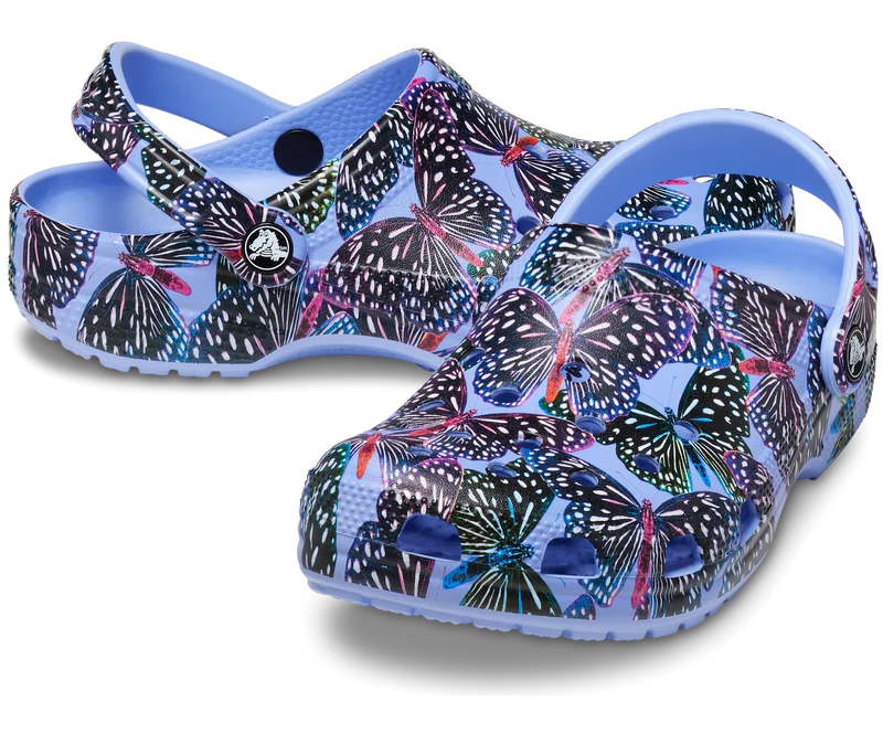 Crocs Klassischer Unisex-Schmetterlings-Clog – Moon Jelly