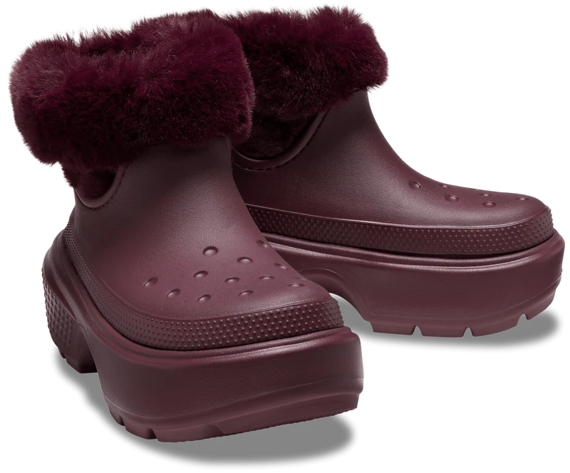 Crocs Unisex-Stiefel mit Stomp-Futter – Dark Cherry