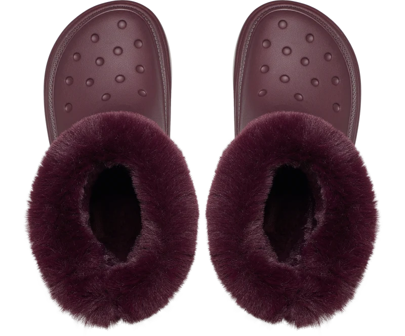 Crocs Unisex-Stiefel mit Stomp-Futter – Dark Cherry