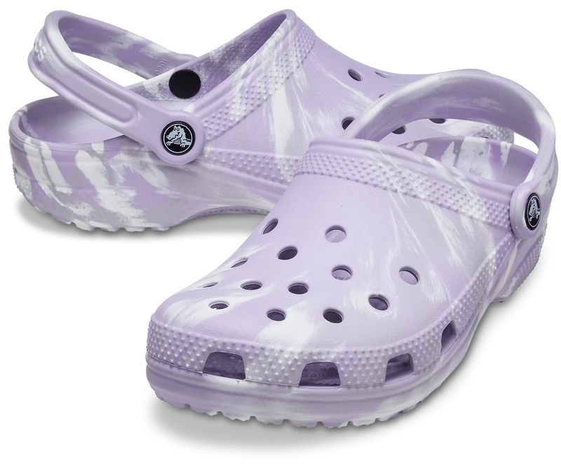 Crocs Klassischer Unisex-Marmor-Clog – Lavendel