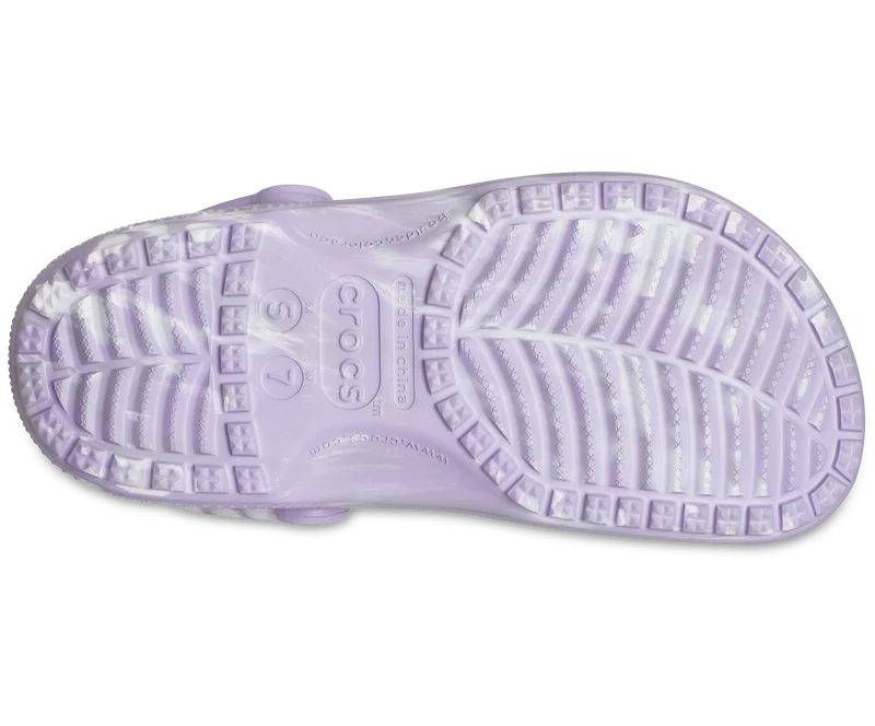 Crocs Klassischer Unisex-Marmor-Clog – Lavendel