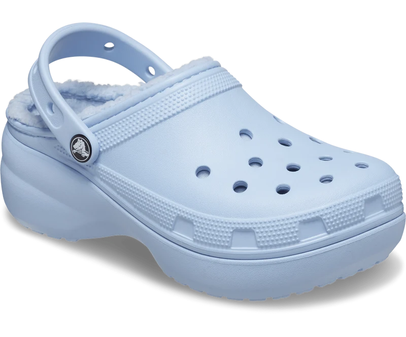 Crocs Klassische Unisex-Plattform Lined Clog - Blauer Kalzit
