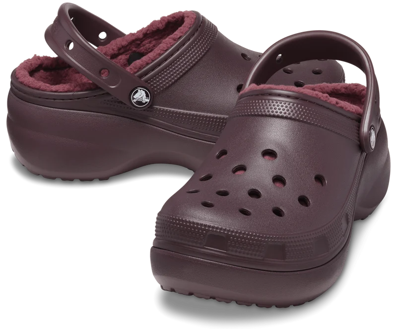 Crocs Klassische Unisex-Plattform Lined Clog - Dunkle Kirsche