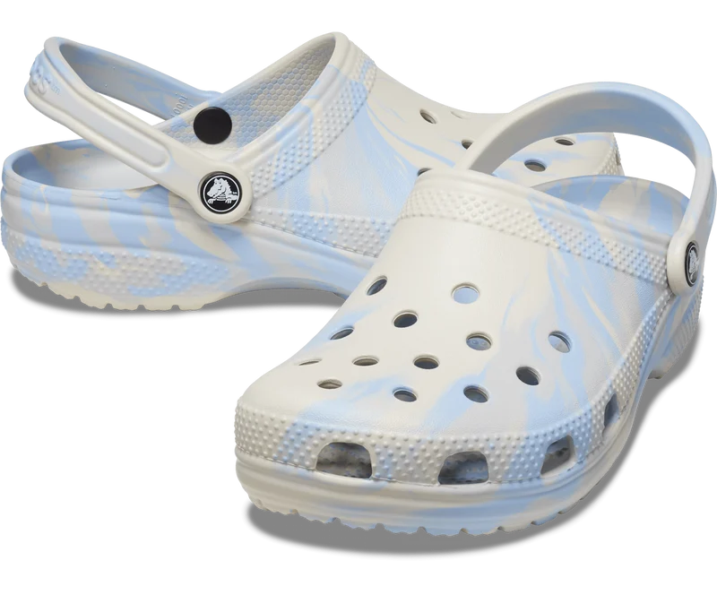Crocs Klassischer Unisex-Clog aus Marmor – Blauer Calcit