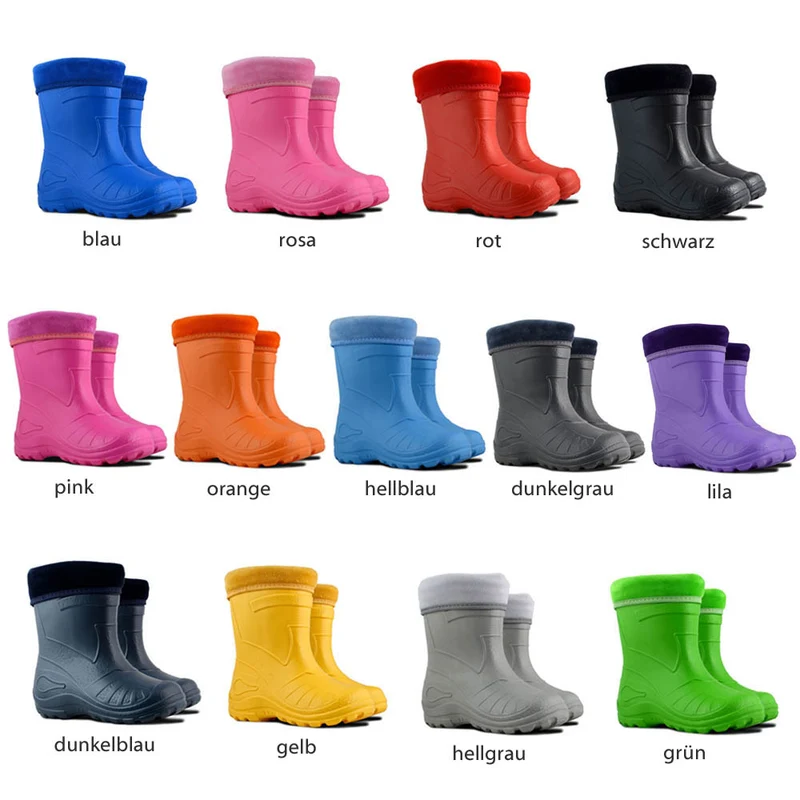 KOLMAX leichte EVA Kinder Gummistiefel gefüttert 050