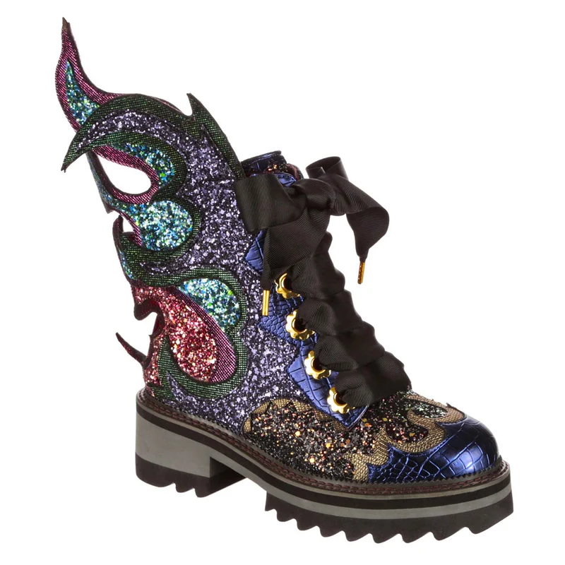 Irregular Choice Damen Dragons & Fire Dragon Fyre Bug Stiefeletten – Lila