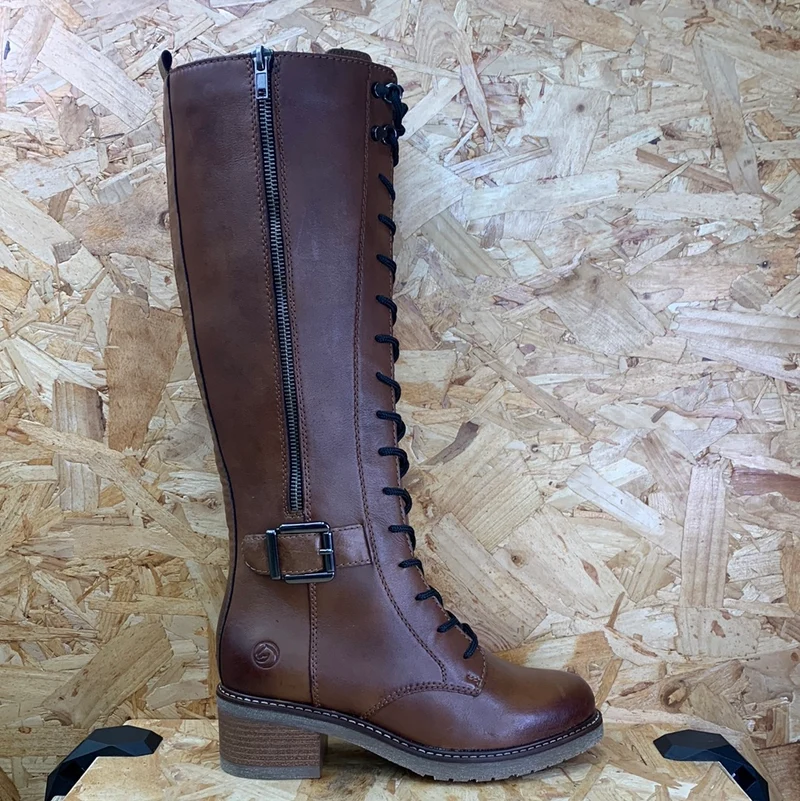 Remonte Hoher Damenstiefel aus Leder – Braun