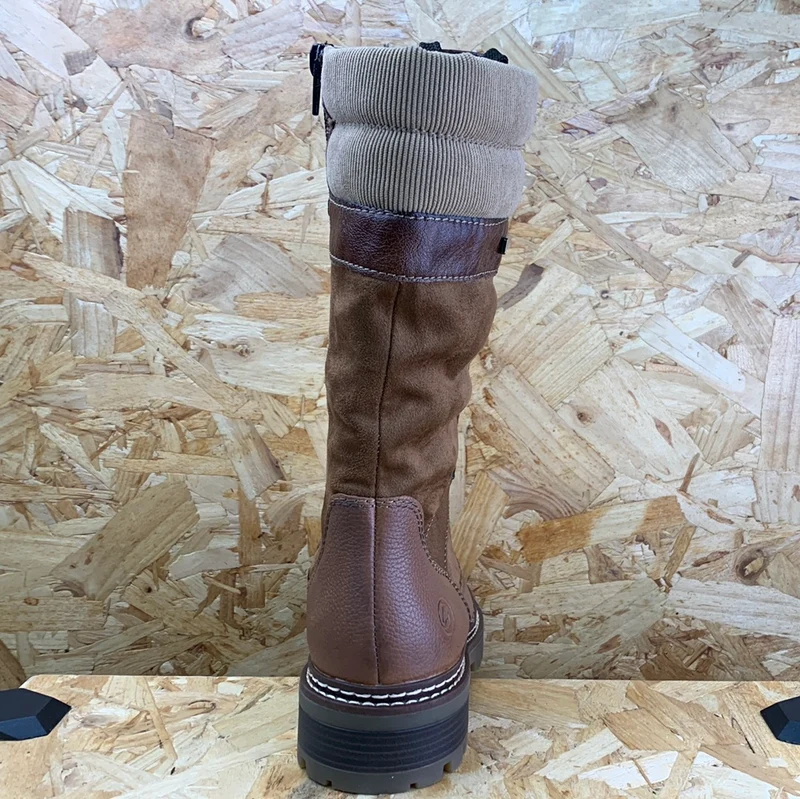 Remonte Damenstiefel aus mit Lammwolle gefüttertem Leder – Braun