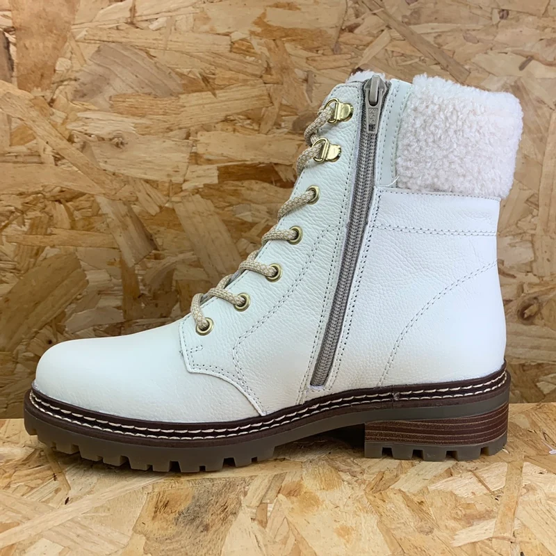 Remonte Damen-Stiefelette aus mit Lammwolle gefüttertem Leder – Weiß