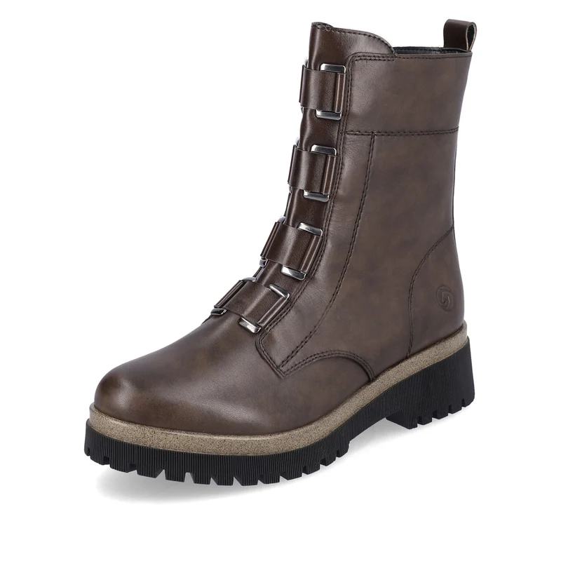 Remonte Damen-Stiefelette aus mit Fleece gefüttertem Leder – Braun
