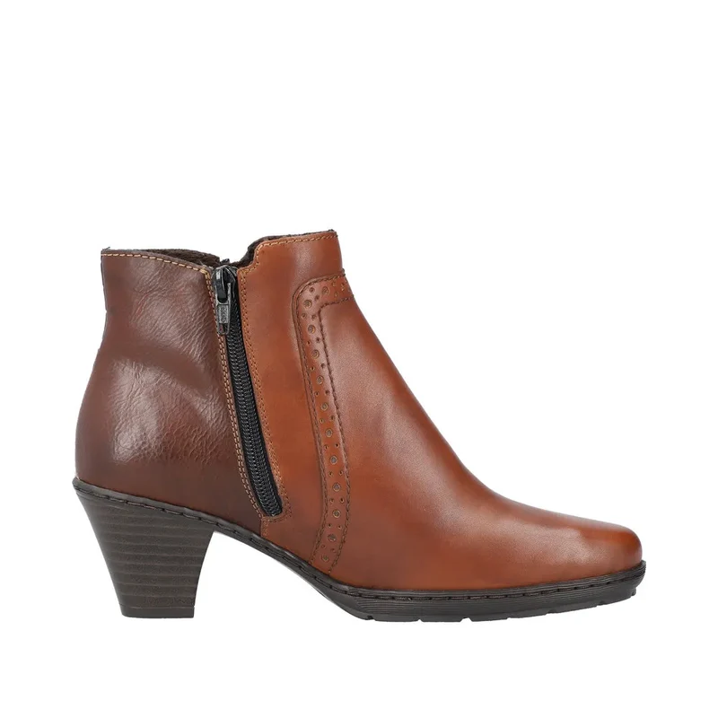 Rieker Damen-Stiefelette aus mit Fleece gefüttertem Leder – Braun