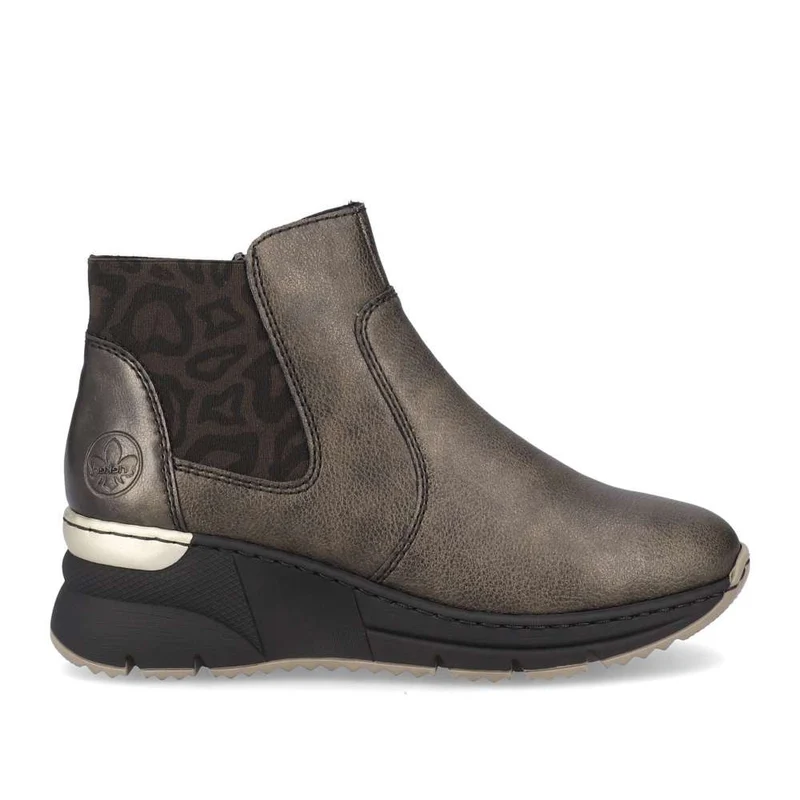 Rieker Damen-Stiefelette aus mit Fleece gefüttertem Leder – Braun