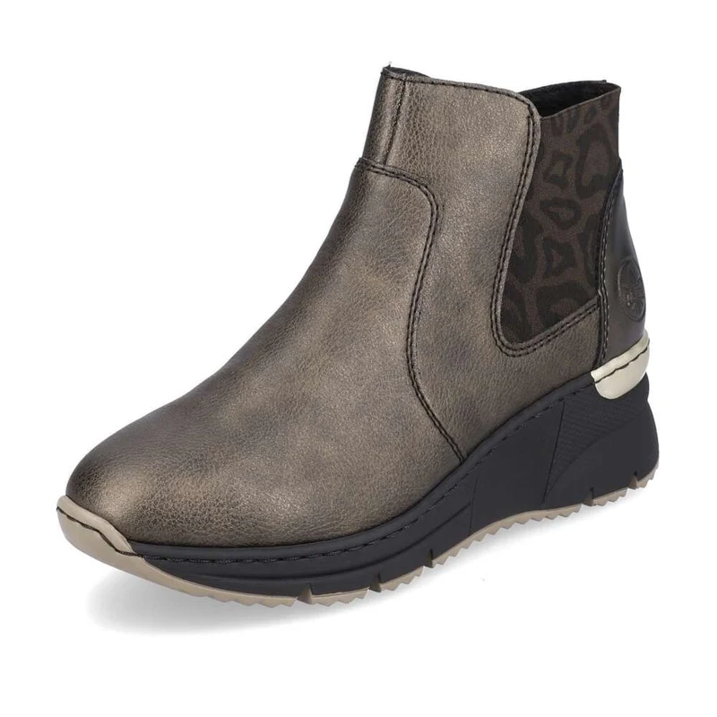 Rieker Damen-Stiefelette aus mit Fleece gefüttertem Leder – Braun