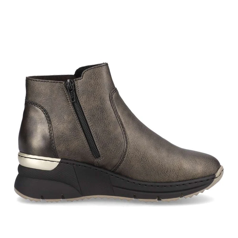 Rieker Damen-Stiefelette aus mit Fleece gefüttertem Leder – Braun