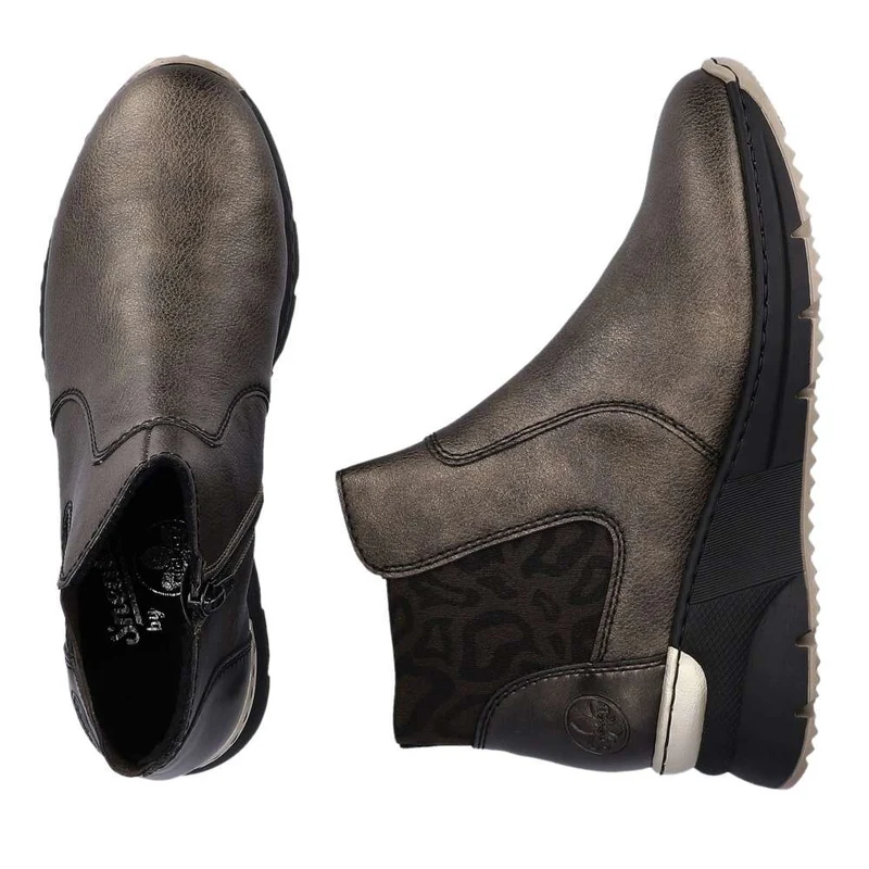 Rieker Damen-Stiefelette aus mit Fleece gefüttertem Leder – Braun