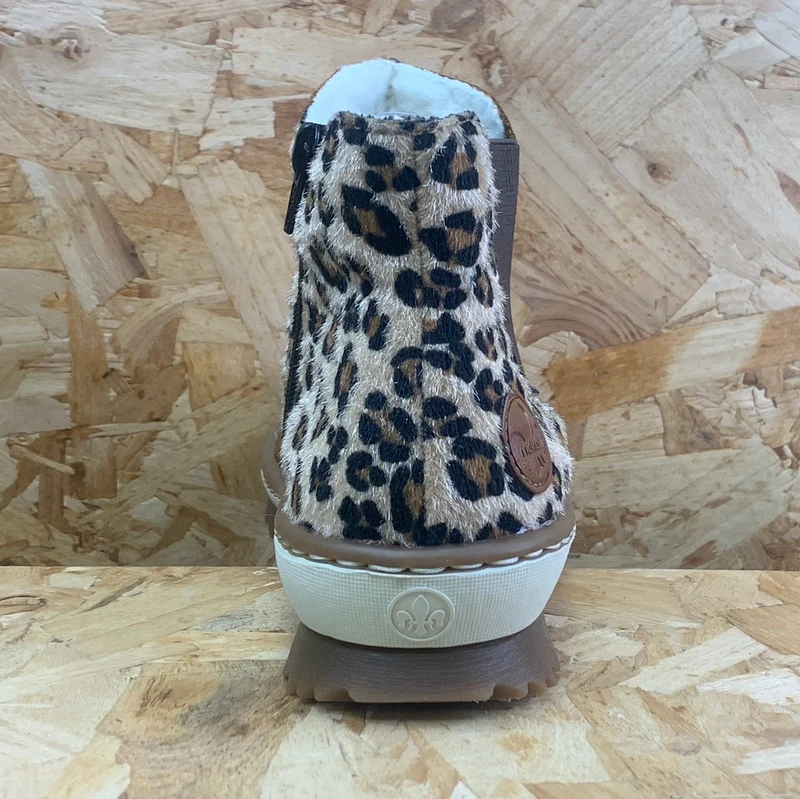 Rieker Modische Damen-Stiefelette mit Fleece-Futter – Braun