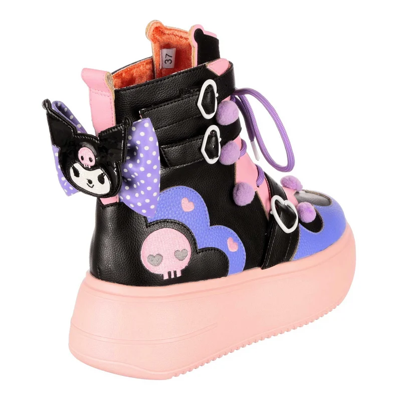 Irregular Choice Frauen Hello Kitty Halloween Gruselige Kuromi Stiefeletten – Schwarz