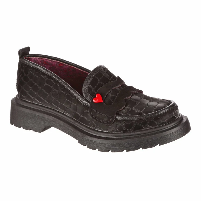 Irregular Choice Womens Love a Loaf Loafer - Schwarz