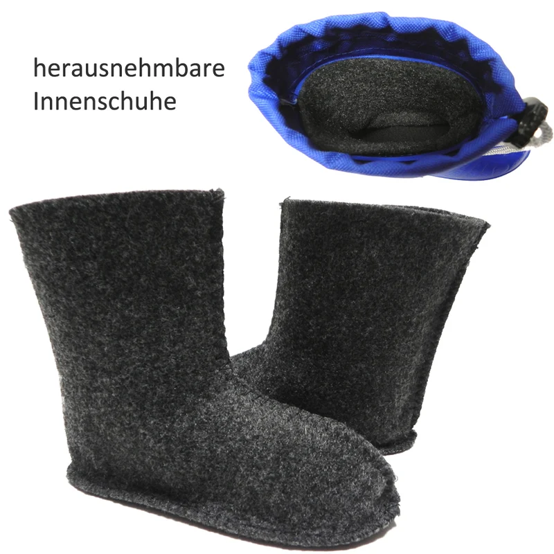 KOLMAX leichte EVA Kinder Gummistiefel gefüttert mit Stulpe 050K