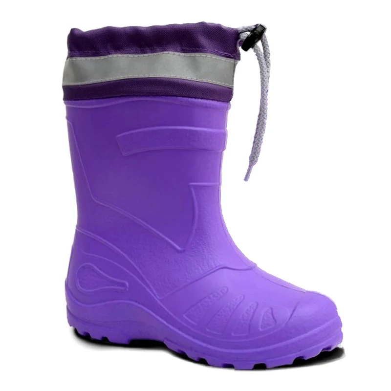 KOLMAX leichte EVA Kinder Gummistiefel gefüttert mit Stulpe 050K