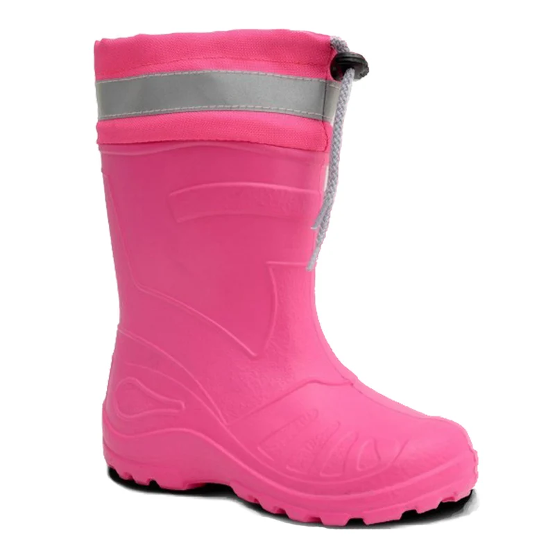 KOLMAX leichte EVA Kinder Gummistiefel gefüttert mit Stulpe 050K