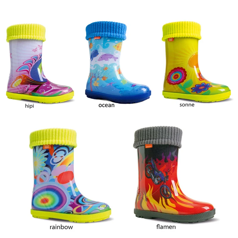 DEMAR Kinder Gummistiefel Regenstiefel gefüttert HAWAI LUX EXCLUSIVE