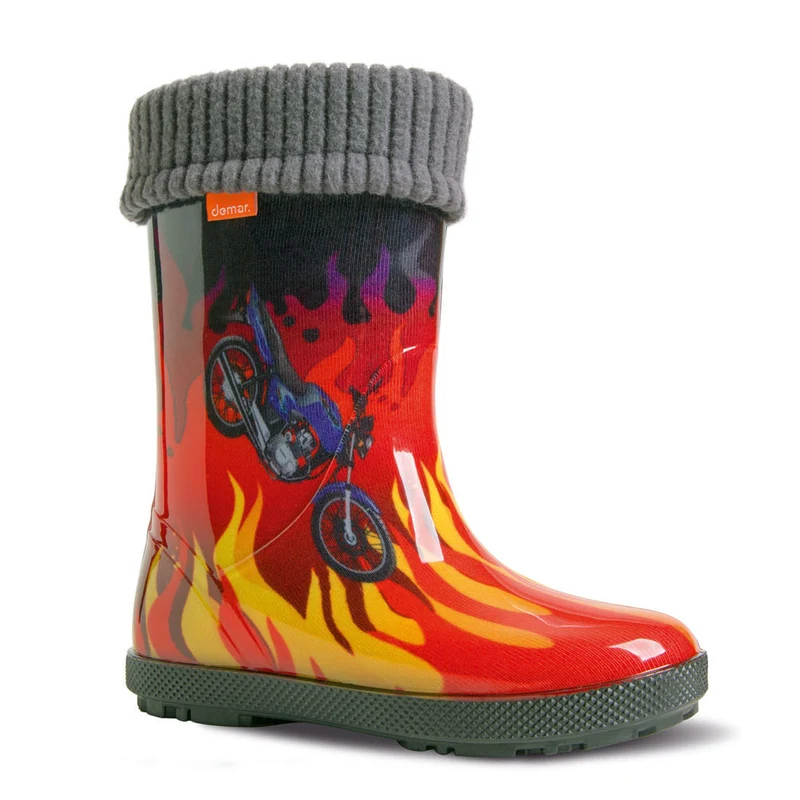DEMAR Kinder Gummistiefel Regenstiefel gefüttert HAWAI LUX EXCLUSIVE