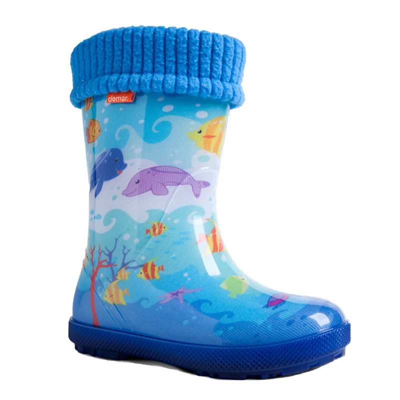 DEMAR Kinder Gummistiefel Regenstiefel gefüttert HAWAI LUX EXCLUSIVE