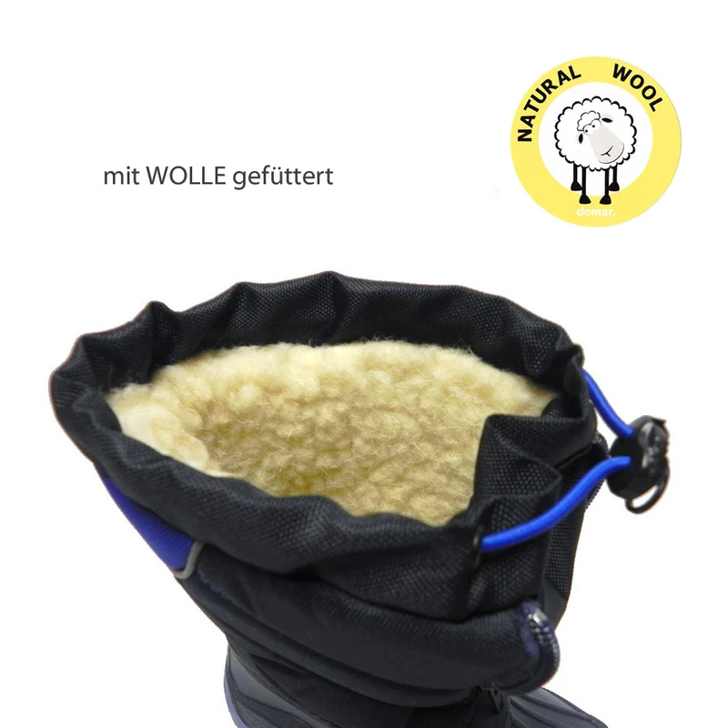 DEMAR Kinder Winterstiefel Winterschuhe mit WOLLE gefüttert NIKO