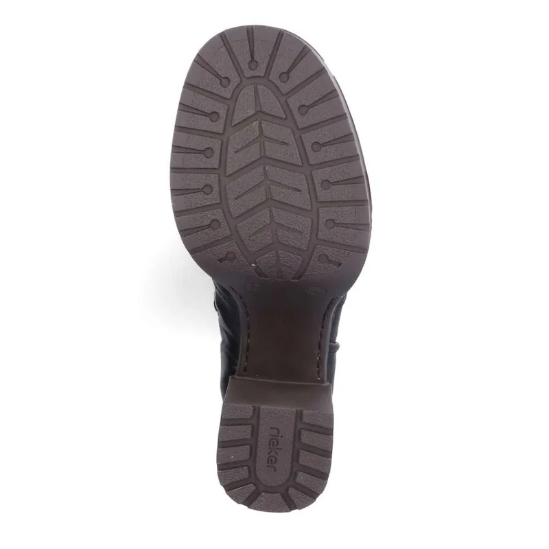 Rieker Modischer hoher Damenstiefel mit Blockabsatz – Schwarz