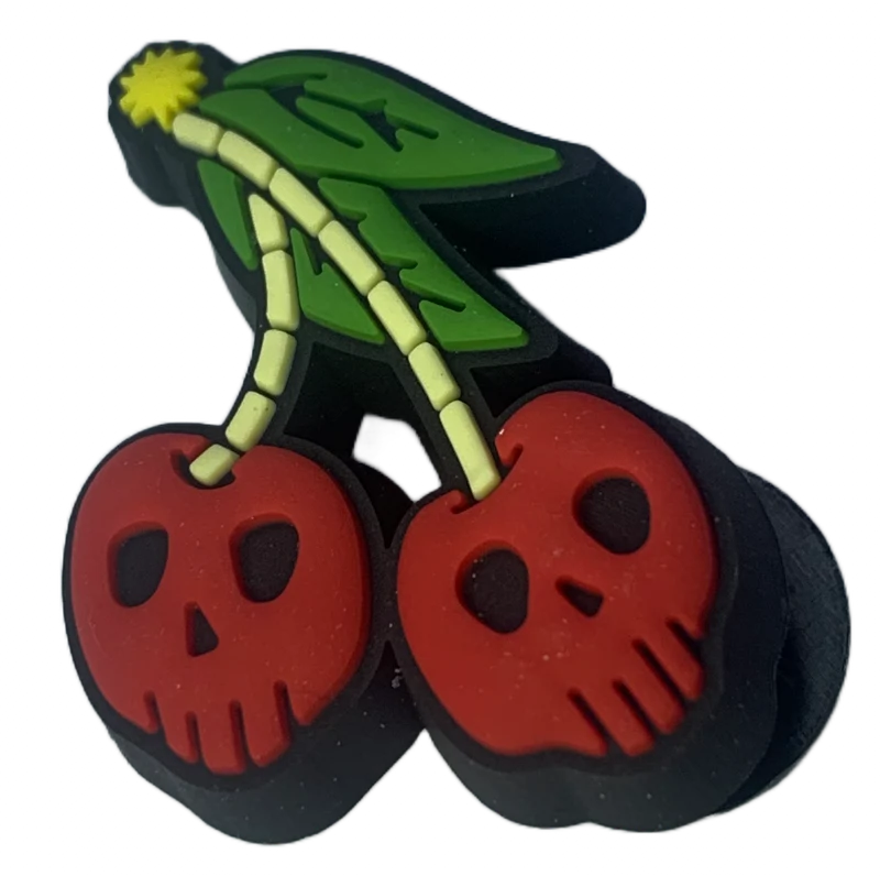 Crocs Jibbitz Old School Totenkopf-Kirschen-Charm