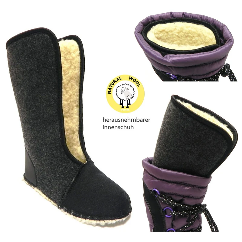 DEMAR Mädchen Kinder Winterstiefel Winterschuhe mit WOLLE gefüttert SAMANTA