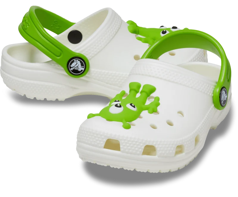 Crocs Leuchtender Alien für Kinder Classic Clog - Weiß