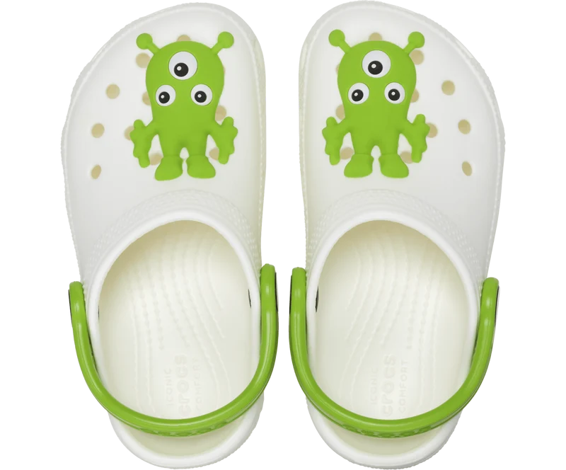 Crocs Leuchtender Alien für Kinder Classic Clog - Weiß