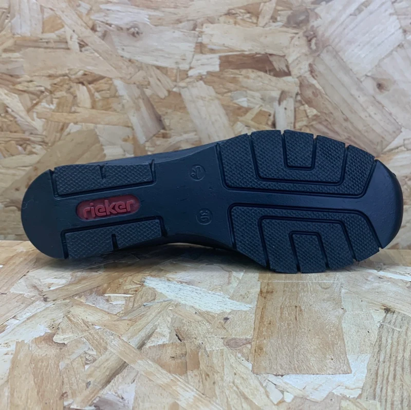 Rieker Modischer Slip-On-Loafer mit Keilabsatz für Damen – Schwarz