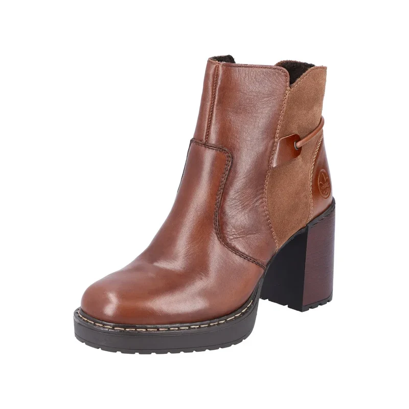 Rieker Modische Damen-Stiefelette aus Leder – Braun