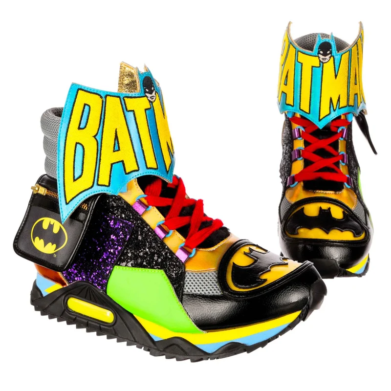 Irregular Choice Frauen Justice League Bat-Tech Leuchtstiefel – Schwarz