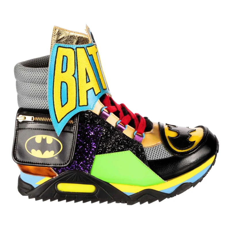 Irregular Choice Frauen Justice League Bat-Tech Leuchtstiefel – Schwarz