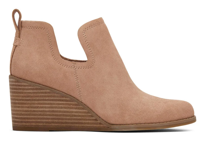 TOMS Kallie Wildlederstiefel mit Ausschnitt für Damen – Braun