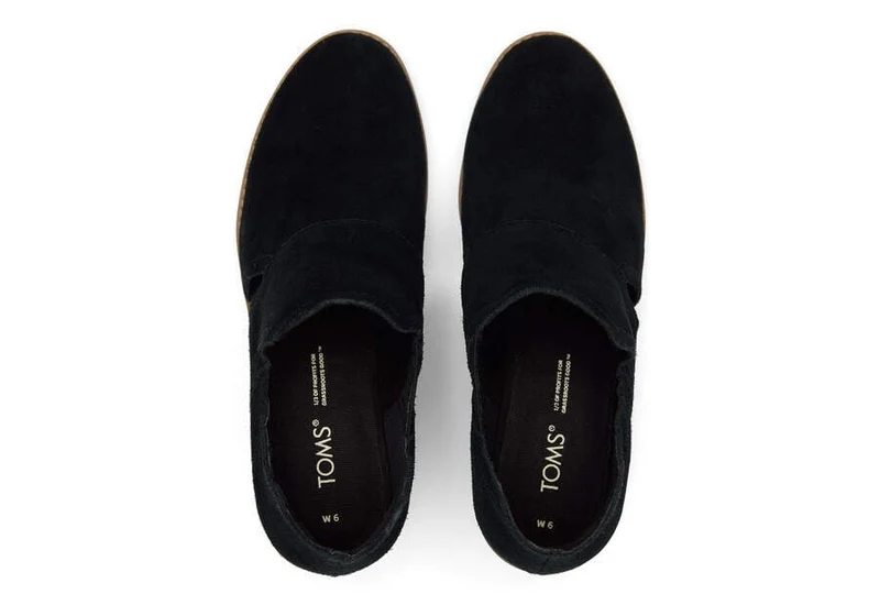 TOMS Kallie Cutout-Wildlederstiefel für Damen – Schwarz