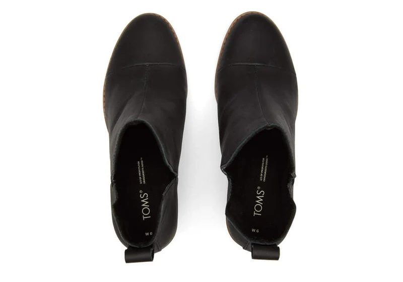 TOMS Everly Cutout-Lederstiefel für Damen – Schwarz