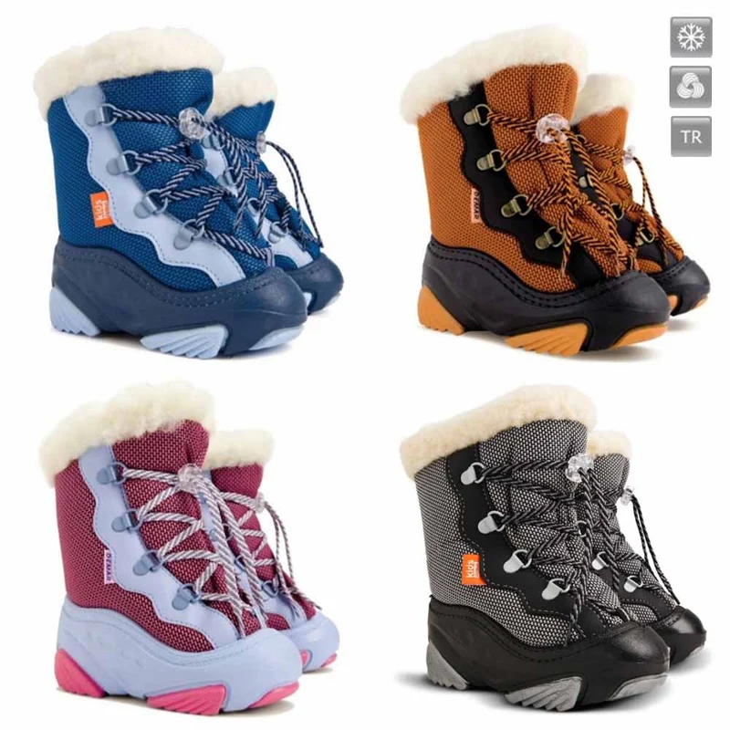 DEMAR Kinder Winterstiefel Winterschuhe mit WOLLE gefüttert SNOWMAR