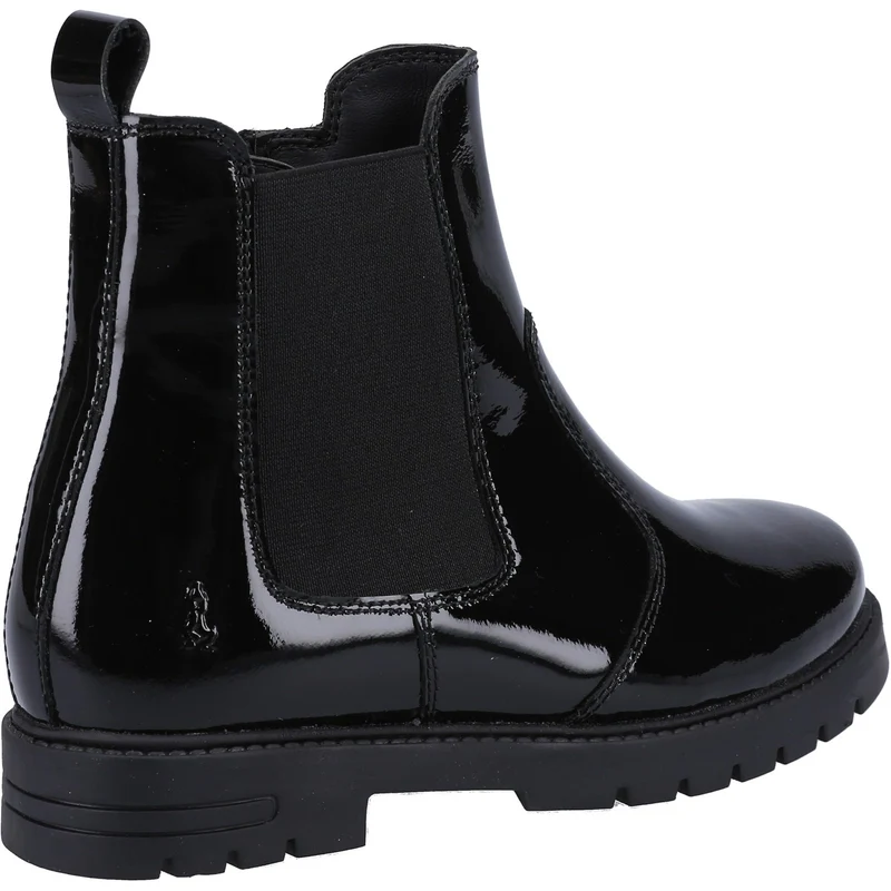 Hush Puppies Laura Lackleder für Mädchen Chelsea Stiefel - Schwarz