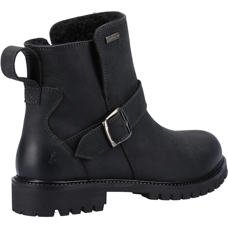 Hush Puppies Wakely Damen-Stiefeletten aus Leder mit Shearling-Futter – Schwarz