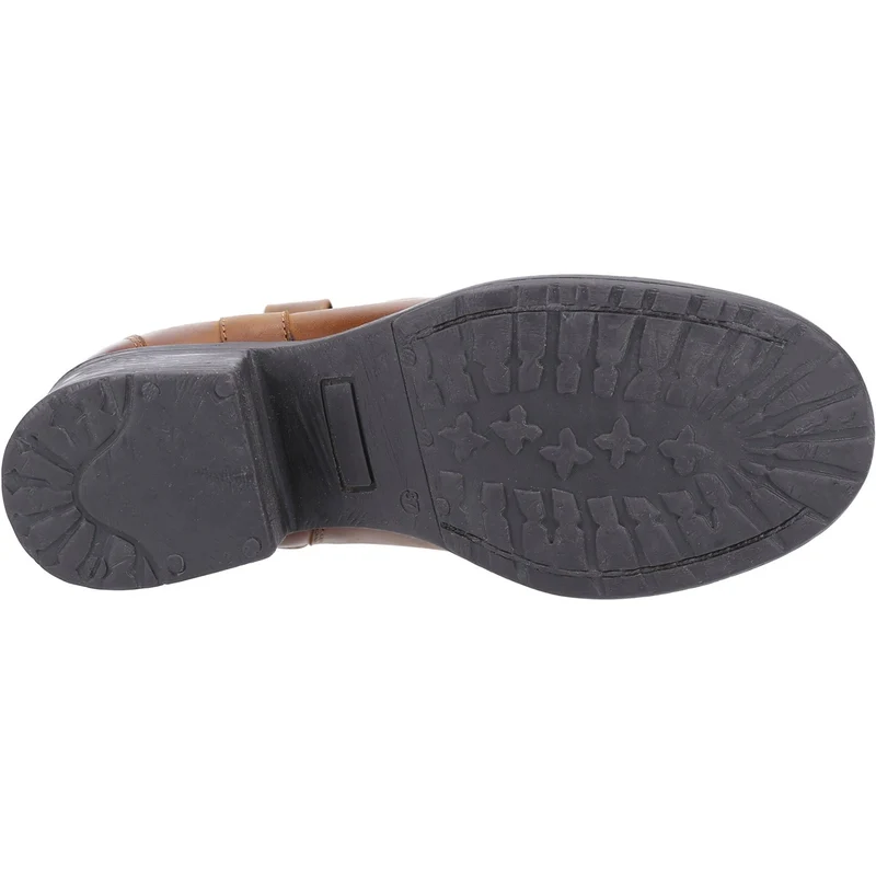 Hush Puppies Damen-Stiefel „Saskia“ aus mit Lammfell gefüttertem Leder – Hellbraun