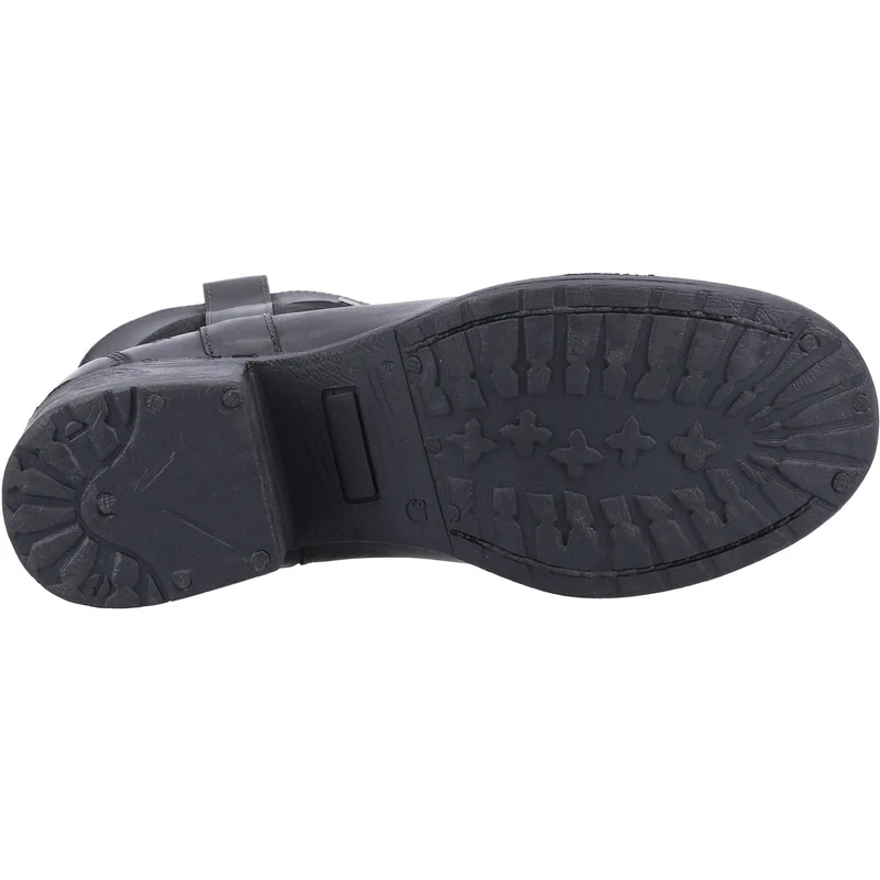 Hush Puppies Damen-Stiefel „Saskia“ aus mit Lammfell gefüttertem Leder – Schwarz