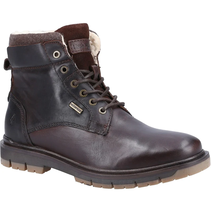 Hush Puppies Herren-Patrick-Lederstiefeletten – Braun