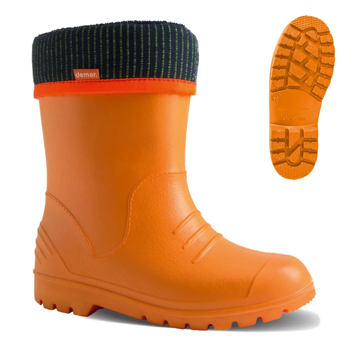 DEMAR leichte EVA Kinder Gummistiefel gefüttert DINO